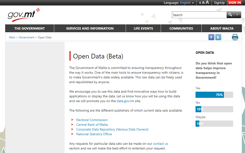 Malta Open Data Portal